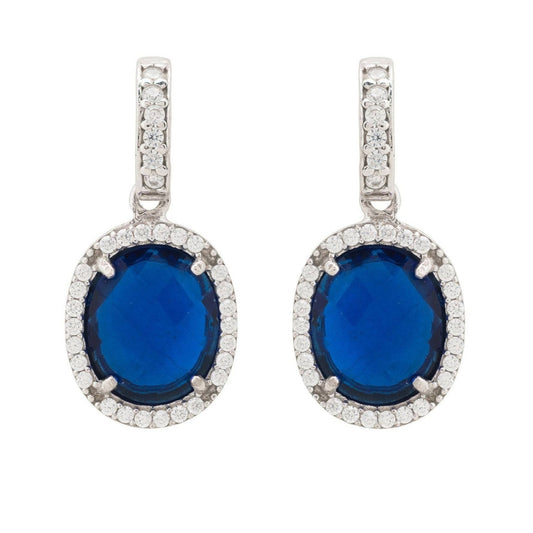 Beatrice Sapphire Sterling Silver Drop Earrings