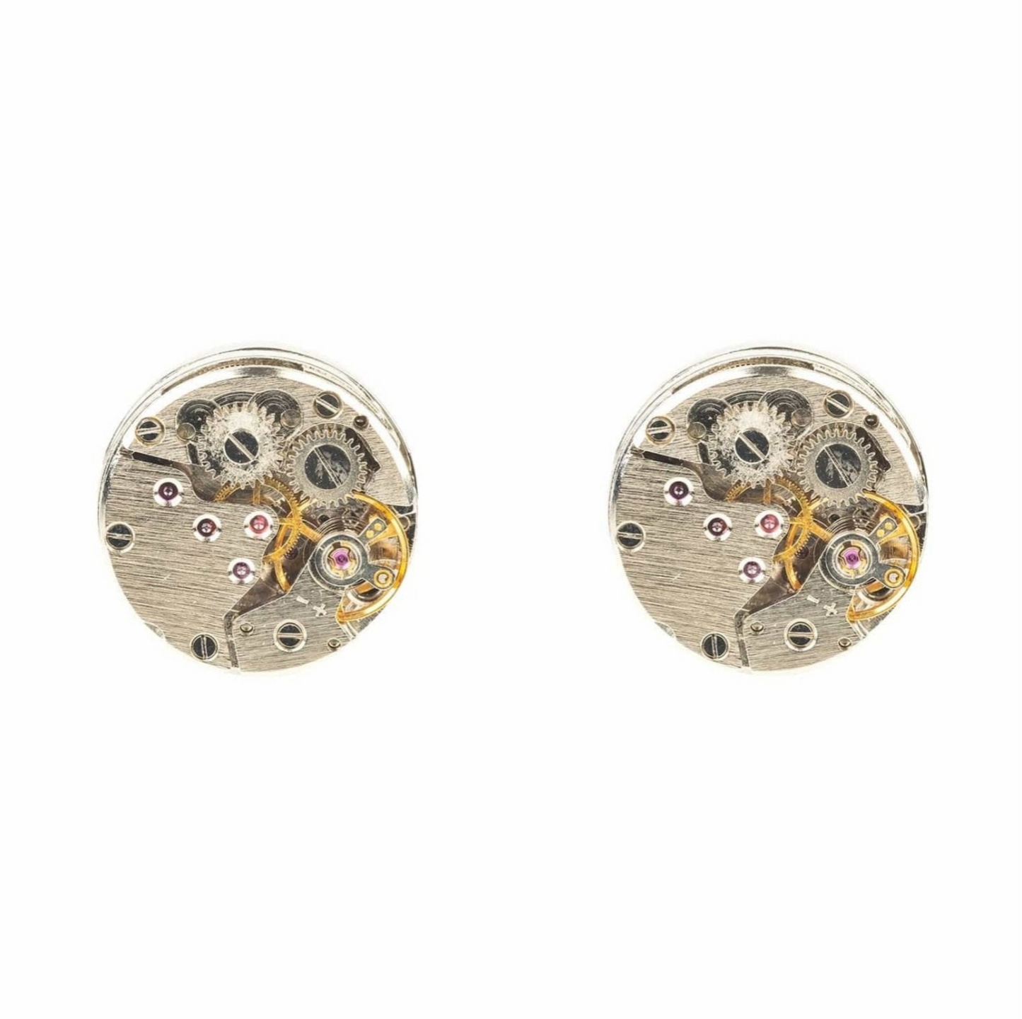 Watch Movement Cufflink Silver