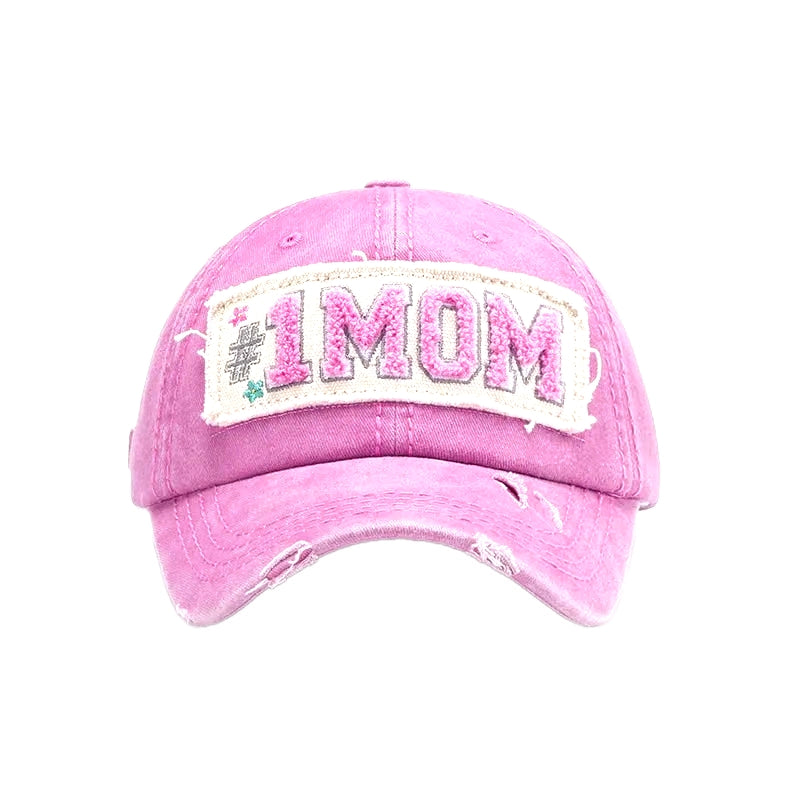 #1 Mom Camo Adjustable Cotton Baseball Cap