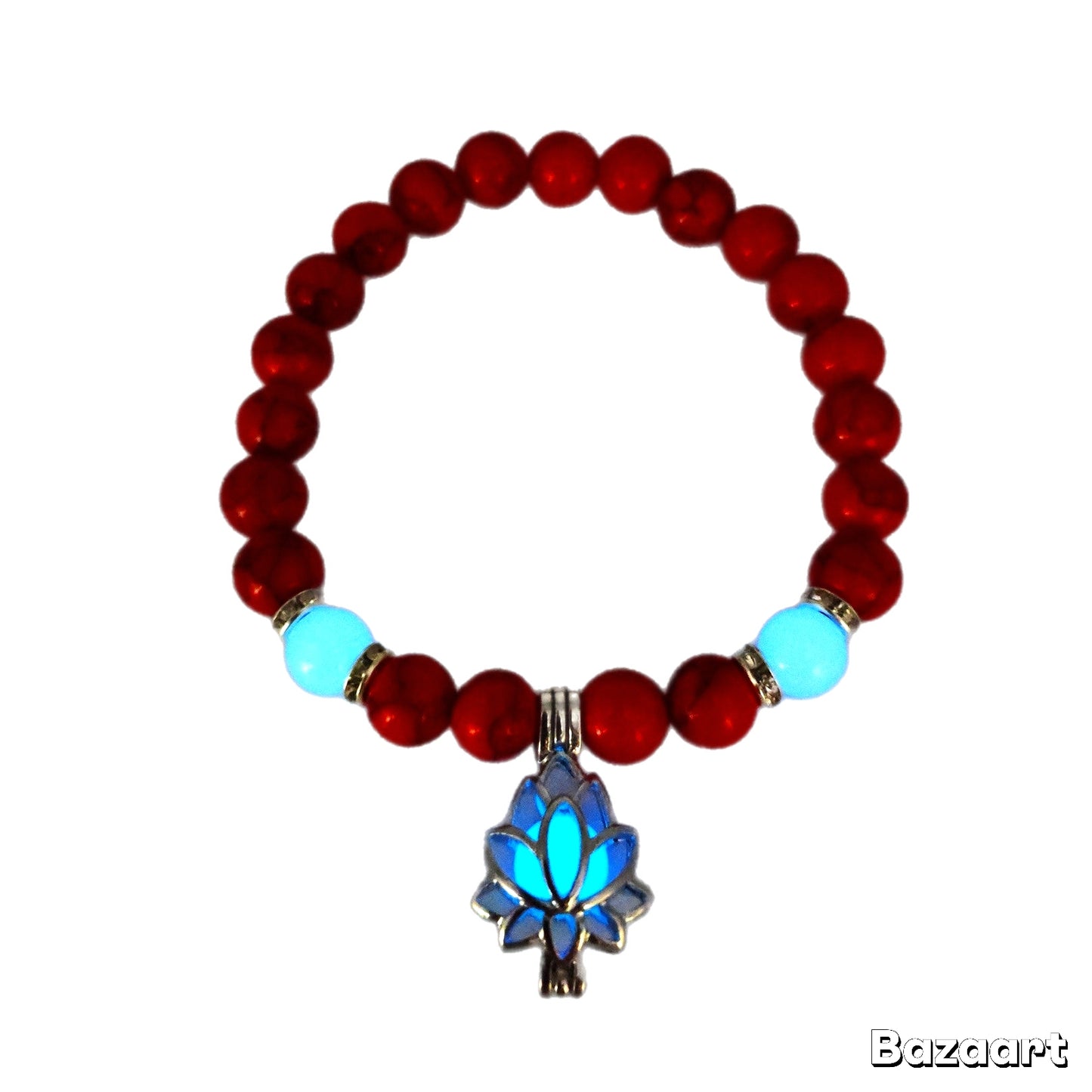 Energy Luminous Lotus Natural Stone Turquoise Bead Bracelet