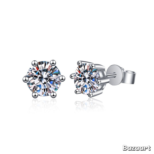 Sterling Silver Mosanite Stud Earrings