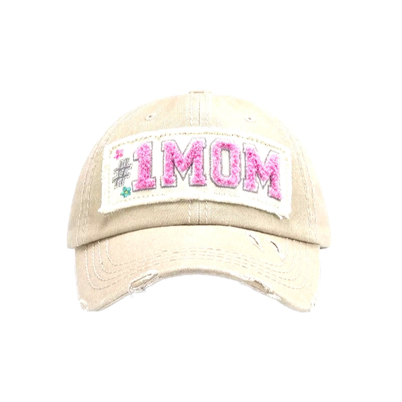 #1 Mom Camo Adjustable Cotton Baseball Cap