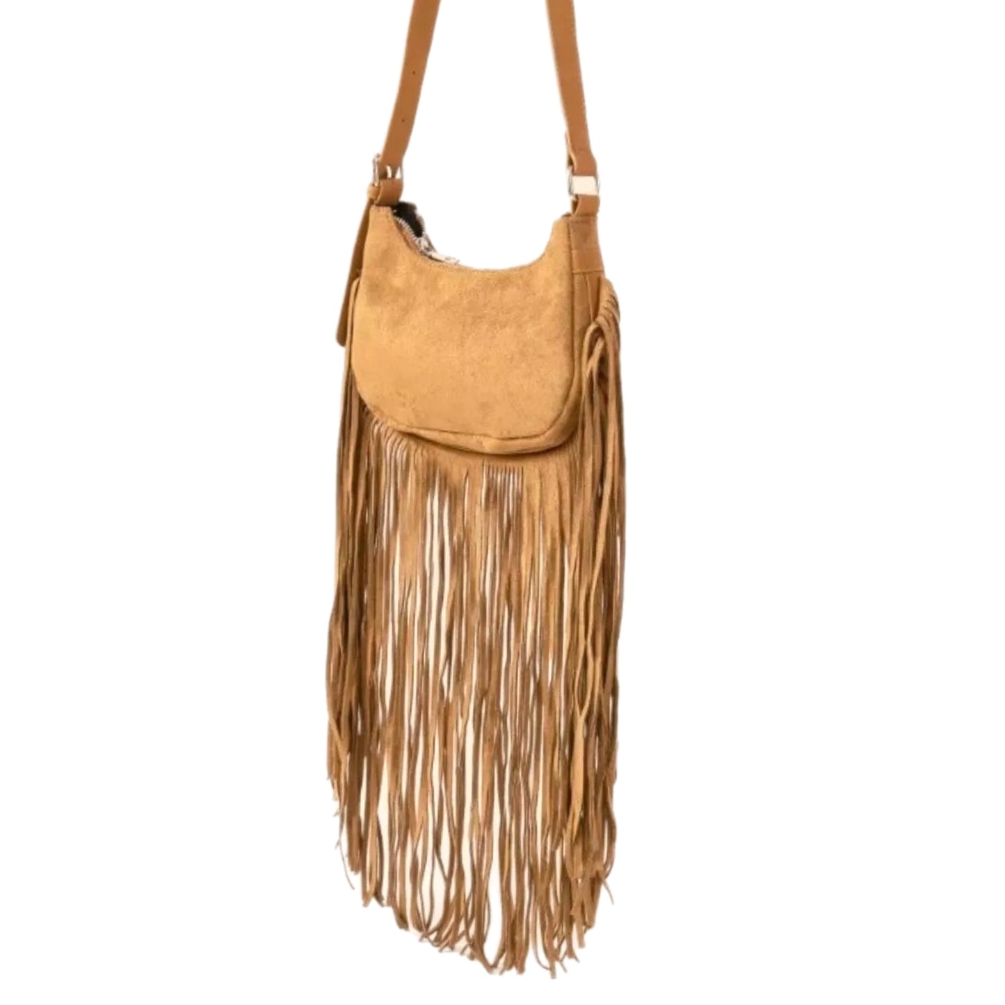 Fame Suede Fringe Crossbody Bag