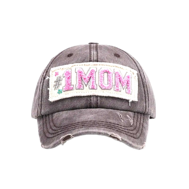#1 Mom Camo Adjustable Cotton Baseball Cap