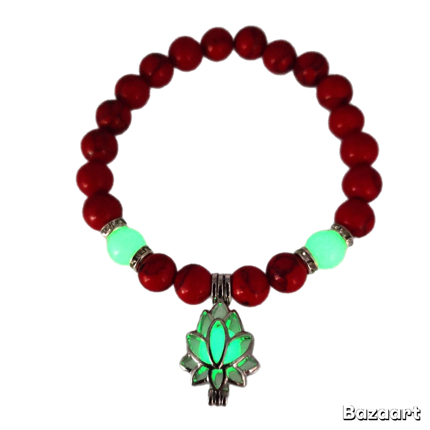 Energy Luminous Lotus Natural Stone Turquoise Bead Bracelet