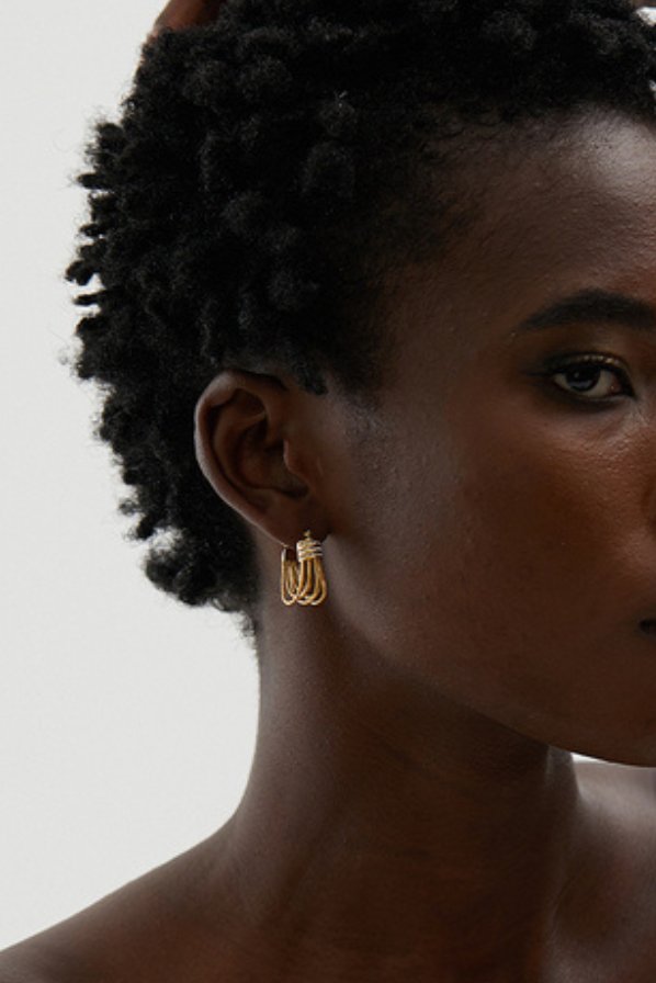 18k Gold Plated Cubic Zirconia Dangle Earrings