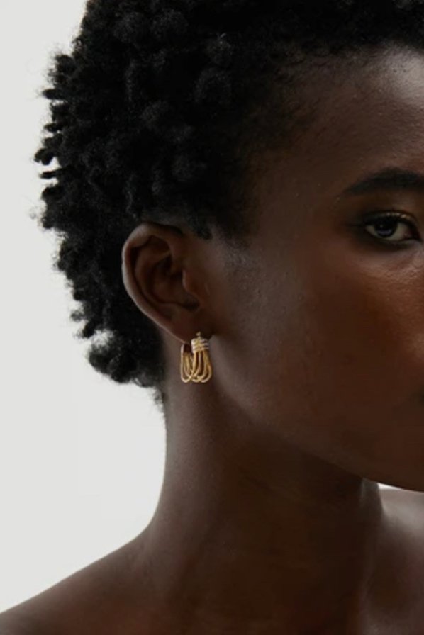 18k Gold Plated Cubic Zirconia Dangle Earrings