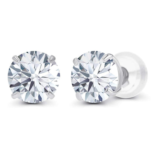 AGI Certified Lab-Grown Diamond Stud Earrings in 14k